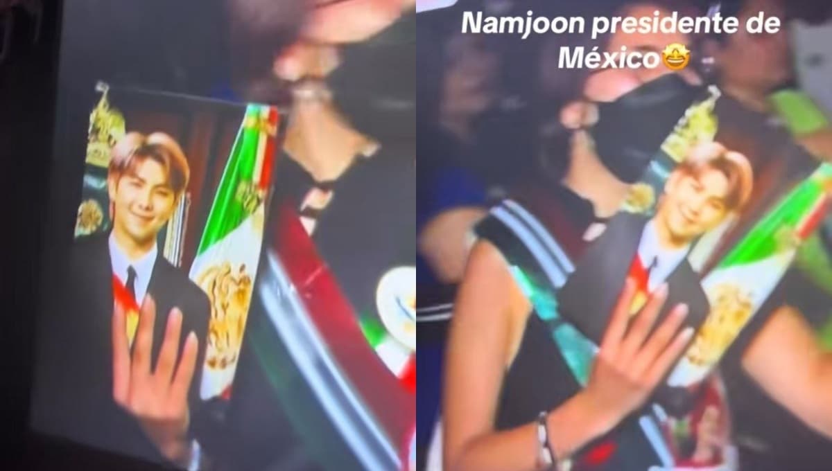 ¡Ni Claudia ni Xóchitl! Namjoon de BTS es el "nuevo presidente" de México y ARMY celebra en el Zócalo